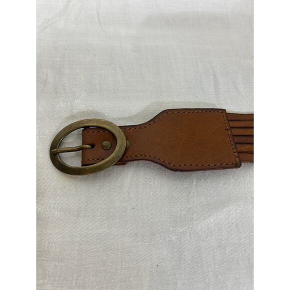 Lucky Penny Belt Small Brown Leather Western Boho Brass Tone Anthropologie main image 7